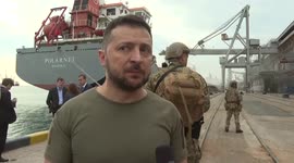 Zelenskyy visits Odesa and hopes for grain shipments to leave port after deal with Russia