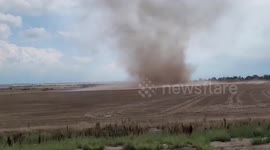 Landspout spotted swirling near space force base in Colorado