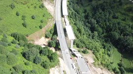 Drone footage of collapsed viaduct highway in northern Spain