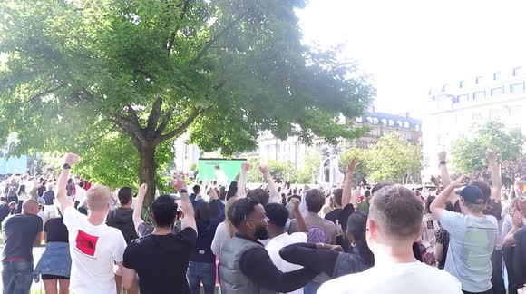 Crowd goes wild as England women take lead versus Germany in Euro finals