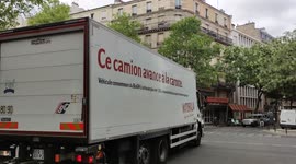 Truck running on fuel obtained from carrot waste. Paris, France. 1st aug 2022