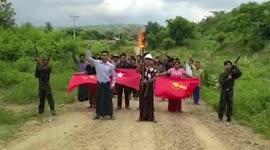 Burmese revolutionary forces vow to fight military dictatorship during protest