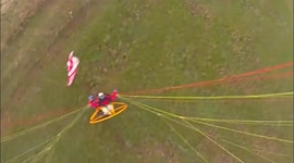 Paramotor takeoff fail - crashes into sign