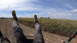 Takeoff fail sees paraglider crash back to ground in Germany