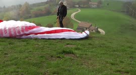 Paragliding Fail - Kite Blown Away by Gust