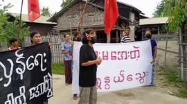 Villagers protest against 'cruel military junta oppression' in Myanmar