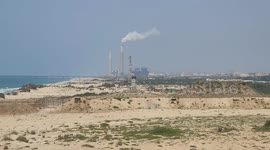 The Gaza sea barrier on the border with Israel near Kibbutz Zikim, north of Beit Lahia in the northern Gaza Strip