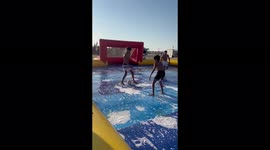 Soap soccer foam party in Egypt resort