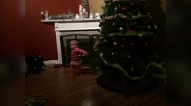 Girl Turns Off Christmas Lights