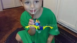 Boy describes the toys he built