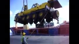 Crane drops load (steel cable breaks)