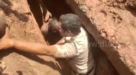 Indian workers who got stuck in drains are miraculously rescued