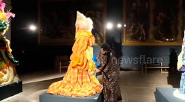 England's 'most eccentric dresser' Daniel Lismore at fashion presentation in London