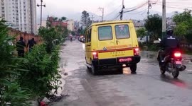 It video during a heavy rain  road is full of water and very hard to ride bike in rainy season......