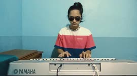 Pet kitten interrupts owner playing the keyboard