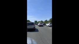 Beach getaway from London with standstill traffic on M3 southbound near Basingstoke
