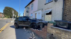 Aftermath as Range Rover smashes into a house in the early hours of the morning