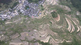 Aerial Footage Of Terraced Fields In Qiandongnan, China