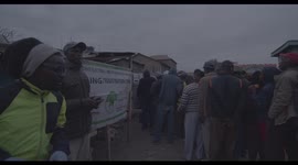 Kenyans Queuing to Enter Polling Station to Vote in Kenya's 2022 General Elections