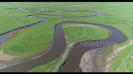 Meandering Mozhgrad River In Hu Lun Bei Er Shi, China