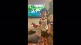 'Bad boy!' Rebellious 2-year-old dumps chips on floor to mom's chagrin