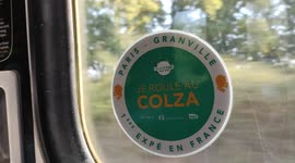 A train running on rapeseed (colza) fuel tested on the Paris-Granville line. 10 aug 2022.