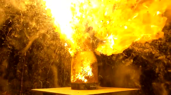 Intense explosion as YouTuber ignites kettle full of match heads