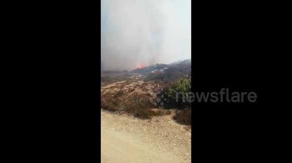 Fire burns shrubbery near Cornwall's Penzance as Met Office issues fire warning