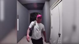 Doorbell camera catches 'drunk' man trying to get into the wrong house