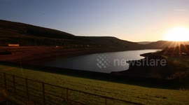 Footage shows dramatically low water levels at Woodhead Reservoir as UK hit by heatwave