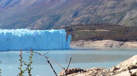 Iceberg breaking off Perito Moreno Glacier in Argentina