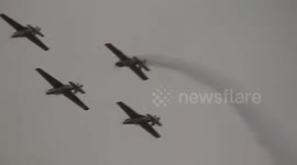 Two planes tragically collide and crash during air show in Poland