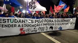 Night protest for democracy in São Paulo, Brazil