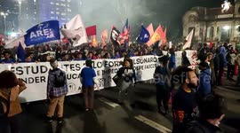 Protest for democracy in São Paulo, Brazil