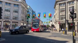 Clean energy campaign in Oxford St, London, UK