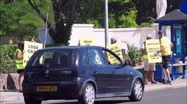 Protesters hold placards against 'Cost of Living' crisis in Kent, UK