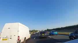 A1 (M) crash slow traffic in one direction close to Boroughbridge North Yorkshire UK