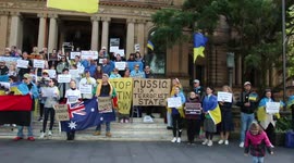 Ukrainians hold ‘Save Heroes of Azovstal Rally’, Sydney Town Hall, Australia