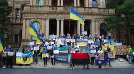 Ukrainians hold ‘Save Heroes of Azovstal Rally’, Sydney Town Hall, Australia