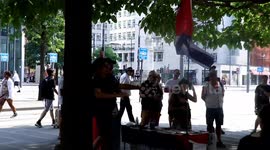 Drama Erupts As Mic Snached From Peirs Corbyn, As He Gave A Speech Following Brother (Jeremy Corbyn) Speaking -Manchester Peterloo March For Democracy