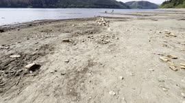 Lake Vyrnwy ever receding waters. Now showing old roads and bridges. video 1. video 2 also on my profile soon.