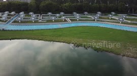 Aerial view of Photovoltaic Park in Zhenjiang, China