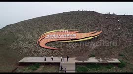 Drone Footage Of Ulanhada Volcanic Geopark in Ulanqab, China