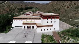 Aerial footage of Wudang Lamasery in Baotou, Inner Mongolia, China
