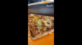 ASMR cutting cheese on toast