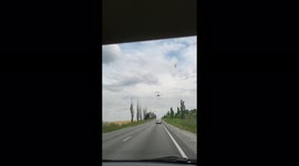 I'm an American medic volunteering in Ukraine and I shot this driving on a road.