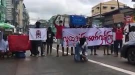 Myanmar chaos: Protester fearing military repercussion kneels to apologise to residents
