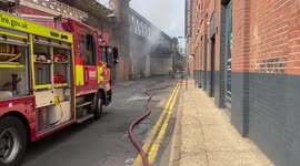 Firefighters tackle a blaze near Southwark Bridge