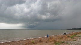 Stormy rain clouds bring water to drought hit England, UK