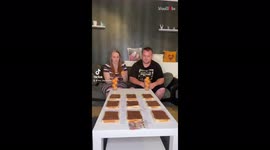 'Creative UK couple plays tic tac toe with ping pong balls and chocolate-covered bread!

'